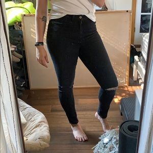 American Eagle Distressed Black Highest Rise Jeans